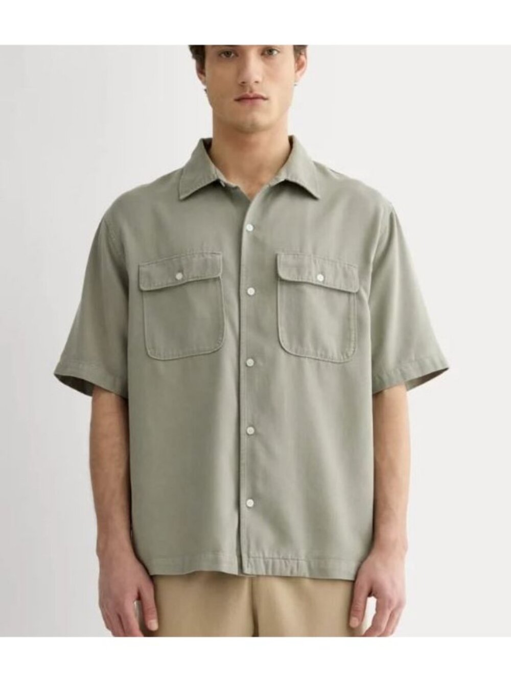 Everlane The Relaxed Utility Shirt in Buttersoft Sage Green Size XL NWT